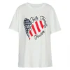 plus Size Women's round Neck Short Sleeve Top Featuring American Flag Design for Independence Day Summer Fashion Outfit