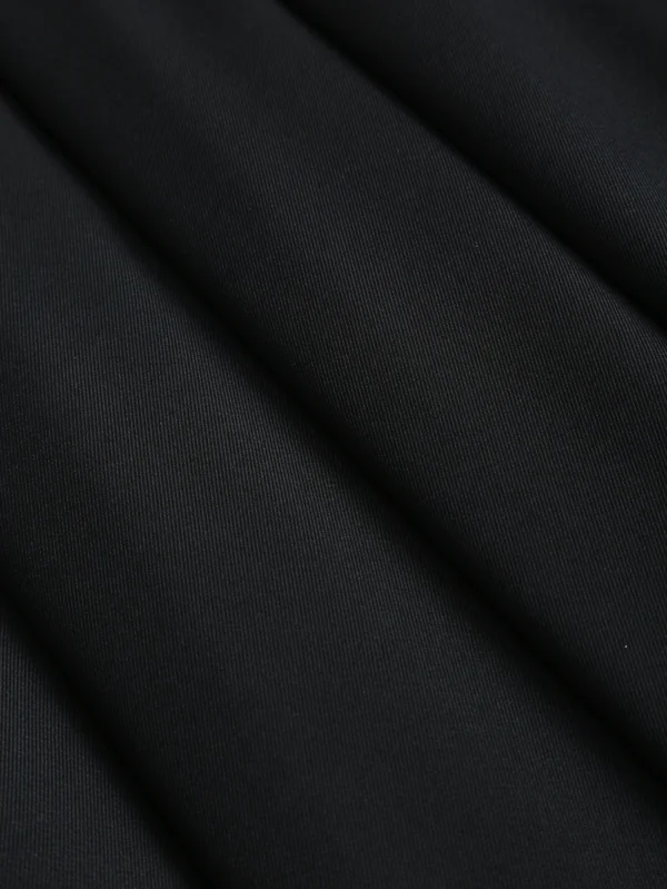 Black waist long pleated skirt, black high waist pleated skirt (with belt)