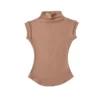 Women Summer Sexy Turtleneck Sleeveless T-Shirts Tops Solid Slim Fit Pullovers Causal Tees Shirts Female Streetwear Basics Tees