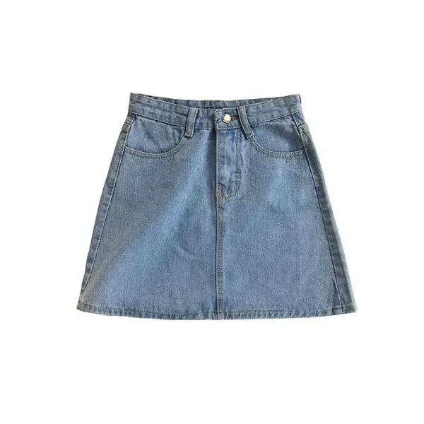 S5ebdfe090406452584c4001d70f3ad50X.webp Women's Summer Skirt Casual Big Size Jeans A-line Short Skirt High Waist Denim Vintage Tassel Female Clothing DURIKIES
