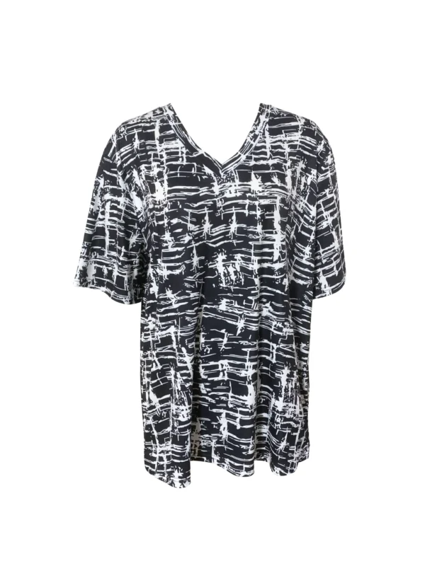 S5f5c13765ec04d9a96b7ccf2473078093.webp Plus Size All Over Print T-Shirt - Casual Short Sleeve Top for Spring & Summer