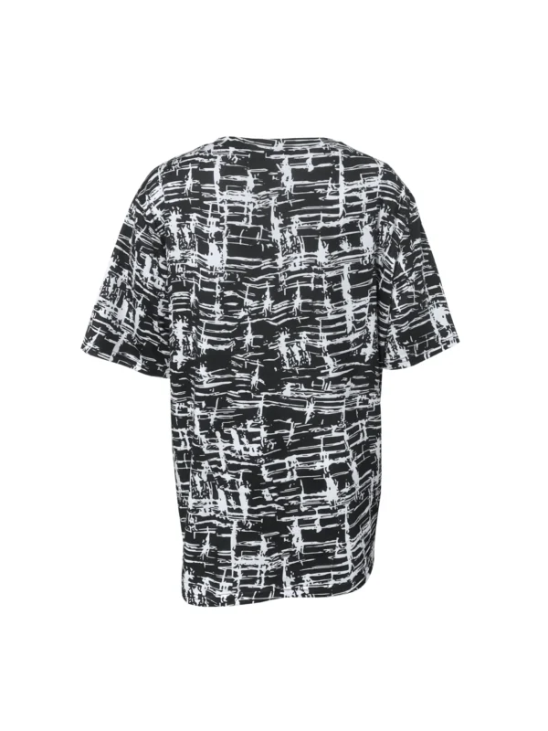 S7f0d80f87eaa49f893df07f360f130ced.webp Plus Size All Over Print T-Shirt - Casual Short Sleeve Top for Spring & Summer