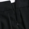 Black waist long pleated skirt, black high waist pleated skirt (with belt)