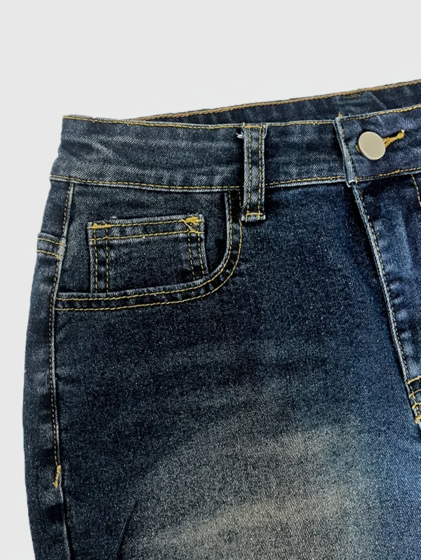 2026 Summer Women's High Waist Letter Print Denim Mini Skirt Y2K Distressed Bodycon Jean Skirt Casual Streetwear for Party Club