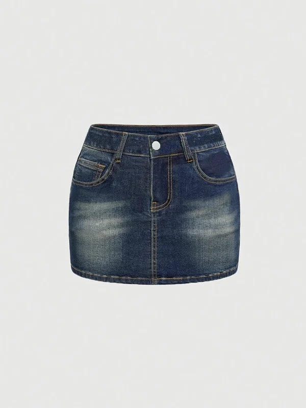 2026 Summer Women's High Waist Letter Print Denim Mini Skirt Y2K Distressed Bodycon Jean Skirt Casual Streetwear for Party Club