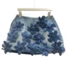 Trendy & Chic Denim Skirt with Floral, High-waisted, Slimming A-line Mini Skirt for Women, Perfect for Summer and Anti-exposure