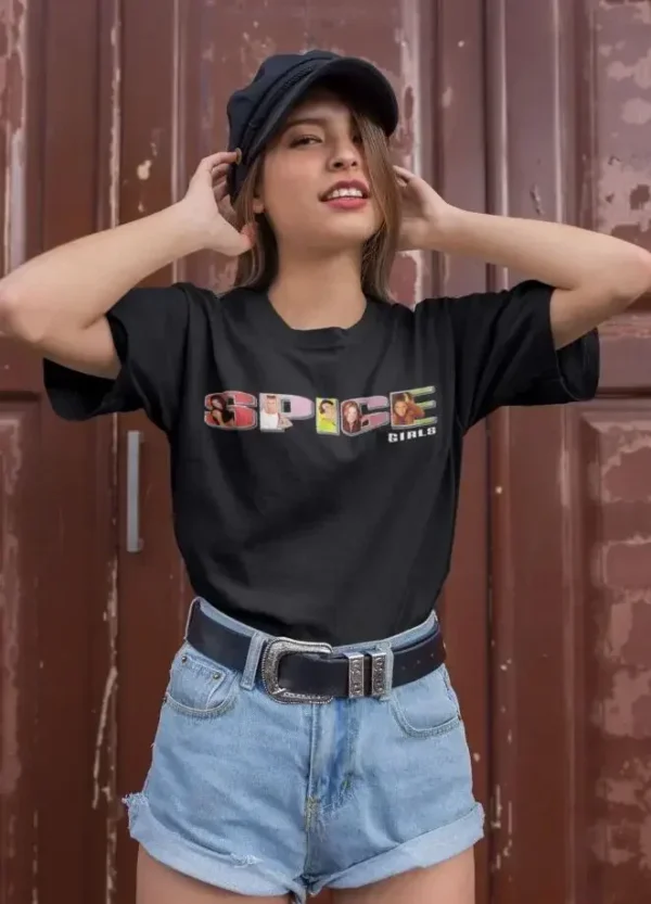 Sd9d13da5dc7d498dbd23957fb719bc29h.webp Arrival Vintage Spice Girls T-Shirt 2025 Summer Female Tops Graphic Tour Concert Ladies Women Baggy Tee Shirt Plus Size Tees