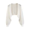 Sf3c350e490914463aa05fcabc6444ead2.webp Lantern Sleeve Ice Silk Knitted Cardigan for Women Summer Thin Loose Fit Outerwear with Slip DressSun Protection Cover-Up