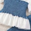 1b2cb641-3024-48fc-8b9a-6999813ef407.jpg Girls' Spring & Summer Bubble Sleeve Collared Top and Wide-Leg Pants 2-Piece Set