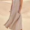 2ea813e4-4bb6-49e5-8617-279668b5de84.jpg Khaki Pocketed A-Line Midi Dress