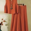 3afa162b-6d05-4d7e-a277-14fcd115bfdc.jpg Women's Elegant Orange Skirt Set – Stylish Warm-Tone Fashion Outfit