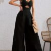 466c3e39-d232-451a-b028-fecc20def450.jpg Summer Women's Twisted Pleat Front Cutout Wide-Leg Jumpsuit