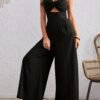 70cd34dc-baa9-4206-ac3b-dd0cf0b3abc2.jpg Summer Women's Twisted Pleat Front Cutout Wide-Leg Jumpsuit