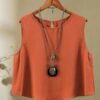 7869b37c-c1c6-4c0d-ba48-005175cdcf4b.jpg Women's Elegant Orange Skirt Set – Stylish Warm-Tone Fashion Outfit