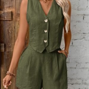 82614c16-f5d1-45cc-ba0f-19b9d311277d.jpg Fern Green Button Vest & Trouser Set