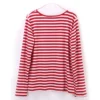 Dourbesty Women Red White Striped Long Sleeve T-Shirts Loose Casual Shirt Female Basic O-Neck Tops Tee Autumn Pullovers New
