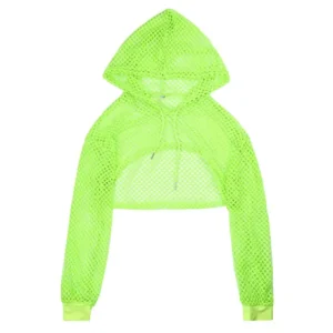Hc7987f27a6ed4105ad551721b7d5f056K.webp Hot Women t shirt Casual Vest Bra Cover Fish Net Hollow out Drawstring Micro Length Hoodie Crop Tanks Top Oversize Women t shirt