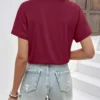S1a7d0817ce144b0db6491858f8b3f426Z.webp Soft V Neck Short Sleeve T-Shirt, Breathable Stretchy Basic Tee for Women, Casual Summer Wardrobe Essential Blouse