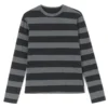 y2k Aesthetic T Shirt Women Grey Striped Long Sleeve Tops Gothic E Girl Punk Dark Academia Clothes Streetwear