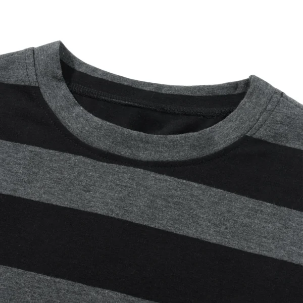 y2k Aesthetic T Shirt Women Grey Striped Long Sleeve Tops Gothic E Girl Punk Dark Academia Clothes Streetwear