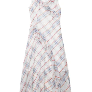 Sdc7efc5a48274fe9902f3455ea5faf2fP.webp CHIC VEN Fashion Women Dresses A Line V Neck New Sleeveless Retro Suspender Plaid Irregular Ruffled Vacation Dress Summer 2026
