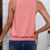Fashionable elegant V-neck women's loose sleeveless pure color vest