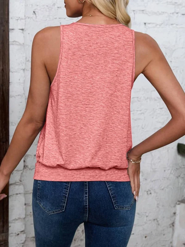 Fashionable elegant V-neck women's loose sleeveless pure color vest