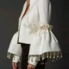 Sea4b25b773c94ce78847890725b2d41c3.webp Women Pearl Tassel Jacket Fashion Elegant Stand Collar Pearl Fringed Decor Embroidery Flare Sleeve Coat Autumn Winter Outwear
