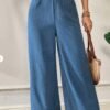 a8a50128-6708-4981-b6cc-1e94bfe59268.jpg Women's Everyday Comfortable Elastic Waist Wide-Leg Pants – Navy