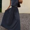 bb0b9109-1b9e-4112-a364-c4d4aecda435.jpg Women's Ruffle Trim Camisole Top & High-Waisted Tie-Waist Pants 2-Piece Set