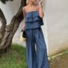 f396c8c5-f990-45e6-b6ba-2844a1a49ba0.jpg Women's Elegant Floral Print Sleeveless Cinched Waist Maxi Jumpsuit